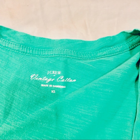 j Crew Vintage Cotton Green T-Shirt XS - Picture 4 of 5